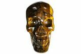 Polished Tiger's Eye Skull - Crystal Skull #111807-1